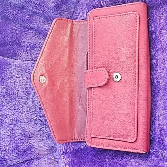 Maroon Red Wallet Perfect Organizer Cash Receipts And Coupons - Picture 3 of 8